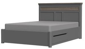 Pebble Painted 4'6" Double Bed with Storage | A Touch of Furniture