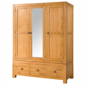 Avon Oak Triple Wardrobe with 3 Drawers | A Touch of Furniture Oxfordshire