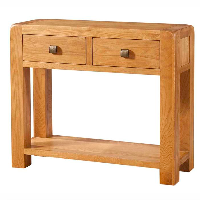 Avon Oak Large Console with 2 Drawers and Shelf