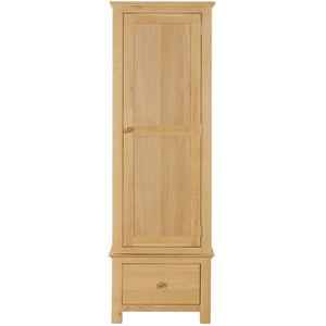 Moreton Oak Single Wardrobe with Drawer | A Touch of Furniture