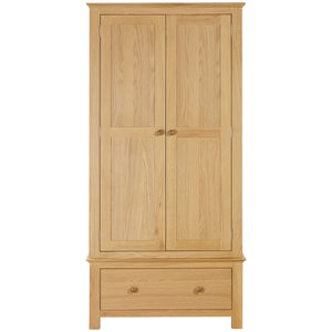 Moreton Oak Double Wardrobe with Drawer | A Touch of Furniture