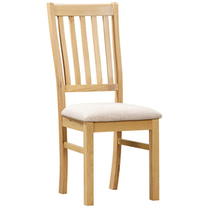 Moreton Oak Slatted Dining Chair with Fabric Seat | A Touch of Furniture Oxfordshire