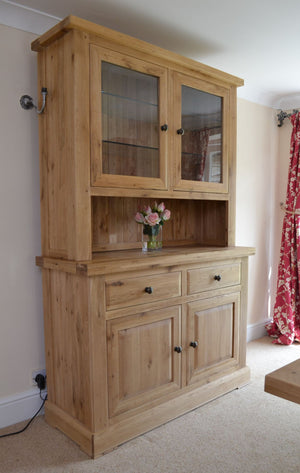 Wessex Oak 2 Door Glazed Dresser | A Touch of Furniture Oxfordshire