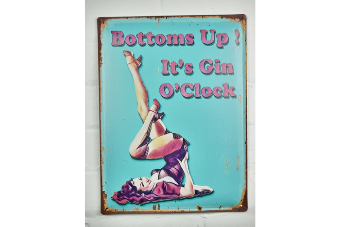 Loft Collection Bottoms Up Metal Sign