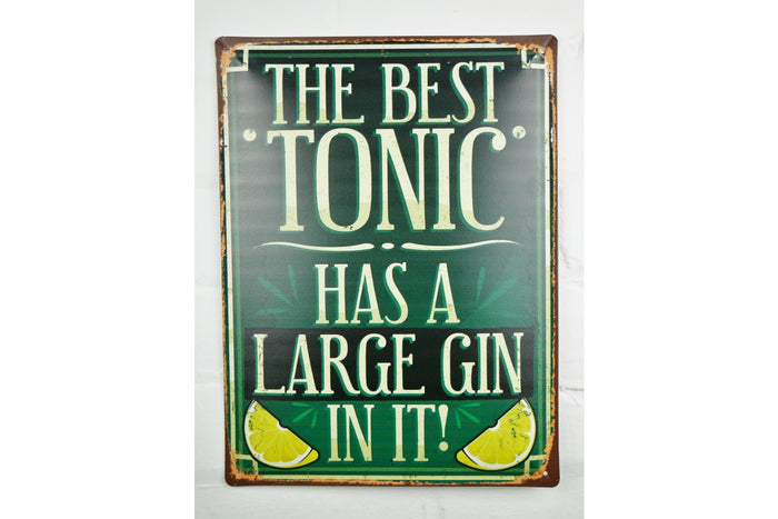 Loft Collection Gin and Tonic Metal Sign