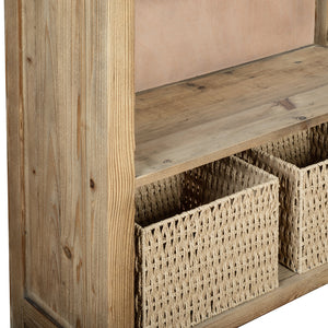 Chiltern Reclaimed Pine Bookcase with Baskets | A Touch of Furniture Oxfordshire
