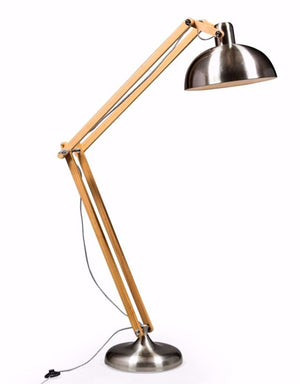 Loft Collection Extra Large Brushed Steel Traditional Floor Lamp