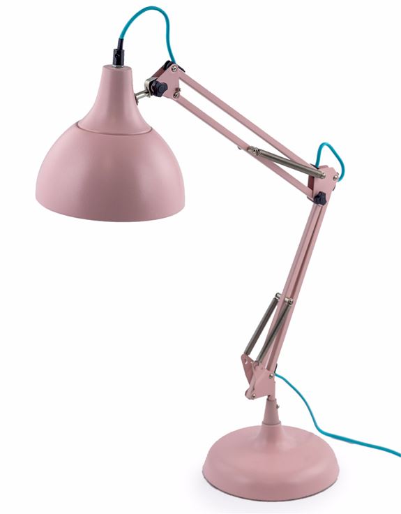 Loft Collection Matt Pink Traditional Desk Lamp