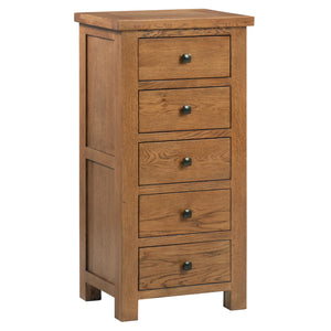 Bicester Rustic Oak 5 Drawer Wellington | A Touch of Furniture Oxfordshire