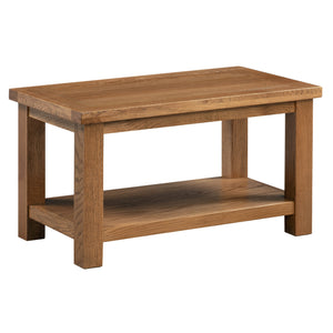 Bicester Rustic Oak Small Coffee Table with Shelf | A Touch of Furniture