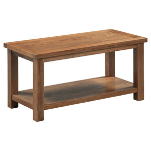 Bicester Rustic Oak Large Coffee Table with Shelf | A Touch of Furniture