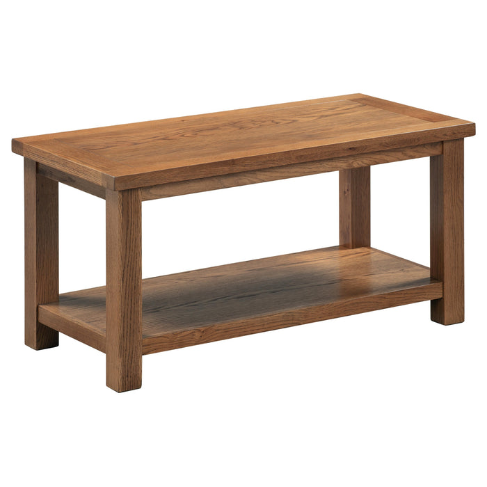 Bicester Rustic Oak Large Coffee Table with Shelf