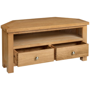 Bicester Oak Large Corner TV Unit | A Touch of Furniture Oxfordshire