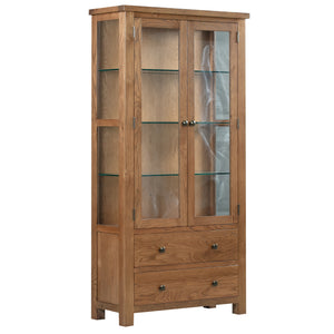 Bicester Rustic Oak Glazed Display Cabinet | A Touch of Furniture Oxfordshire