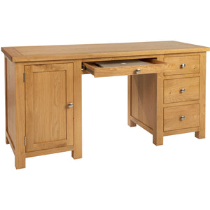 Bicester Oak Double Pedestal Desk | A Touch of Furniture Oxfordshire