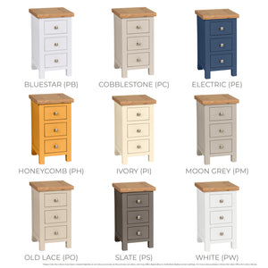 Bicester Painted 3 Drawer Compact Bedside