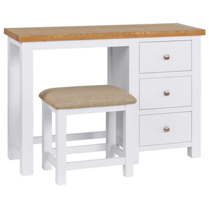 Bicester Painted Single Pedestal Dressing Table + Stool