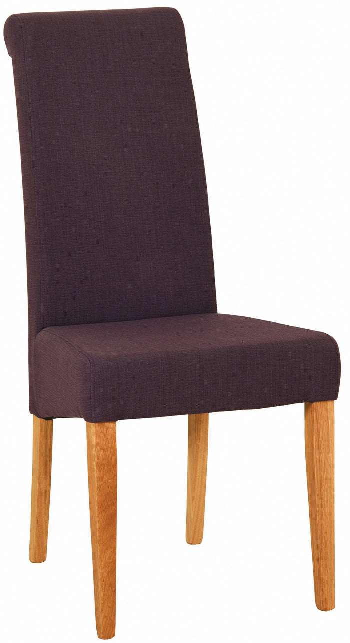 Bicester Oak Mauve Fabric Dining Chair