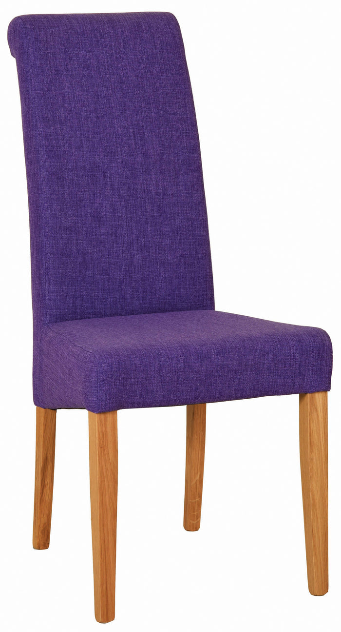 Bicester Oak Purple Fabric Dining Chair