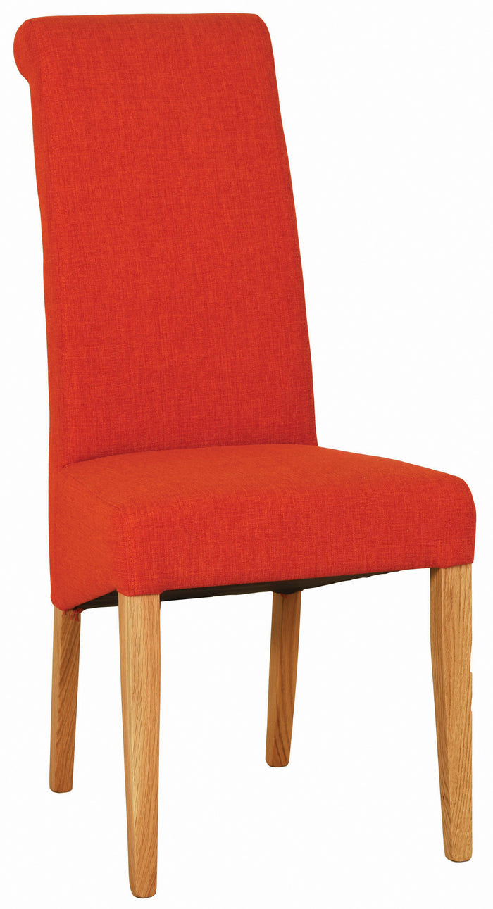 Bicester Oak Dark Orange Fabric Dining Chair