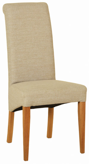 Bicester Oak Beige Fabric Dining Chair | A Touch of Furniture Oxfordshire