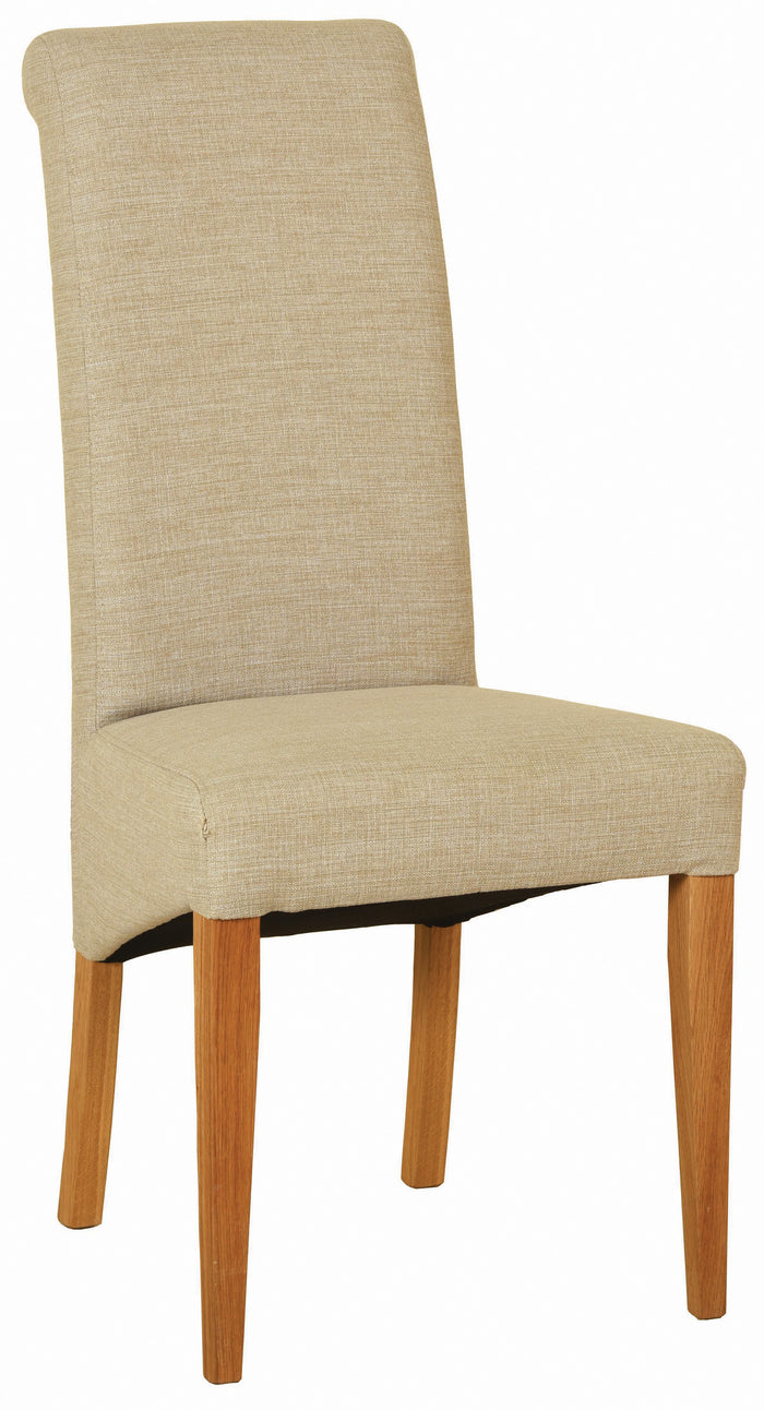 Bicester Oak Beige Fabric Dining Chair