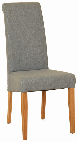 Bicester Oak Light Grey Fabric Dining Chair | A Touch of Furniture Oxfordshire