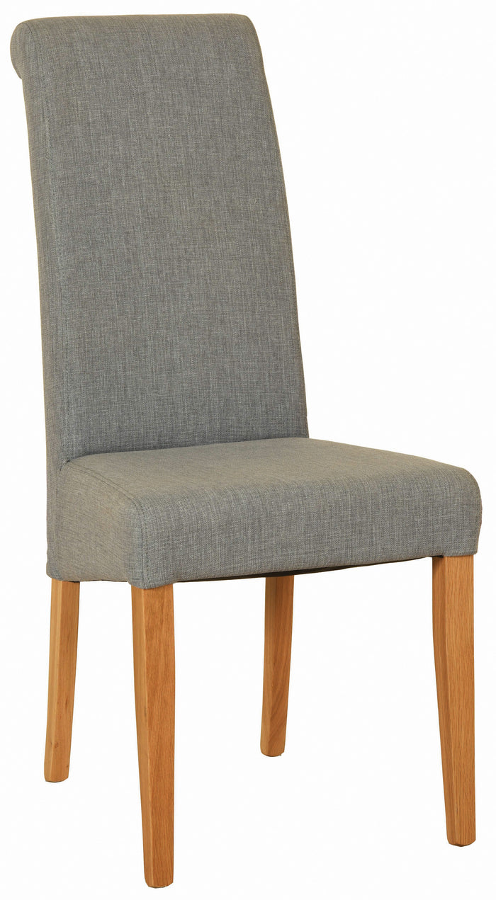 Bicester Oak Light Grey Fabric Dining Chair
