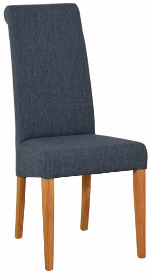 Bicester Oak Blue Fabric Dining Chair | A Touch of Furniture Oxfordshire