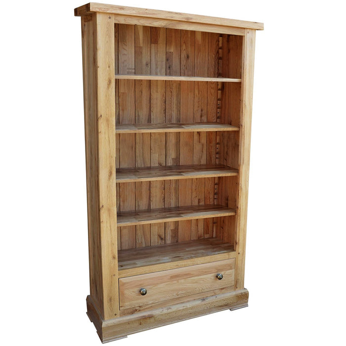 Wessex Oak Tall Wide Bookcase with Drawer
