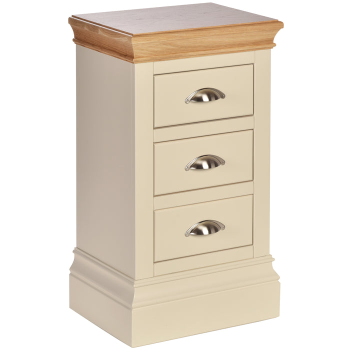 Lundy Pine Painted Compact 3 Drawer Bedside
