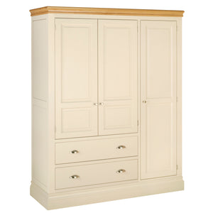 Lundy Pine Painted Triple Wardrobe with 2 Drawers | A Touch of Furniture Oxfordshire