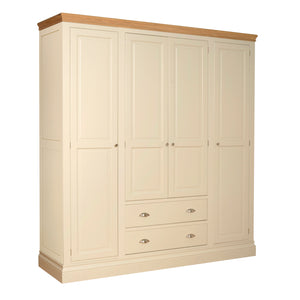 Lundy Pine Painted 4 Door Wardrobe with 2 Drawers | A Touch of Furniture Oxfordshire