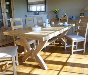 Wessex Oak Ox Bow Extending Dining Table | A Touch of Furniture Oxfordshire