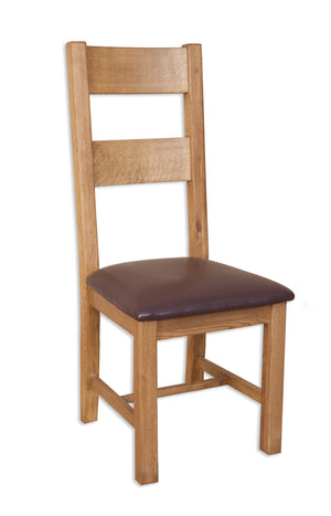 Melbourne Country Oak Solid Seat Dining Chair | A Touch of Furniture