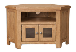 Melbourne Country Oak Glazed Corner TV Cabinet  | A Touch of Furniture