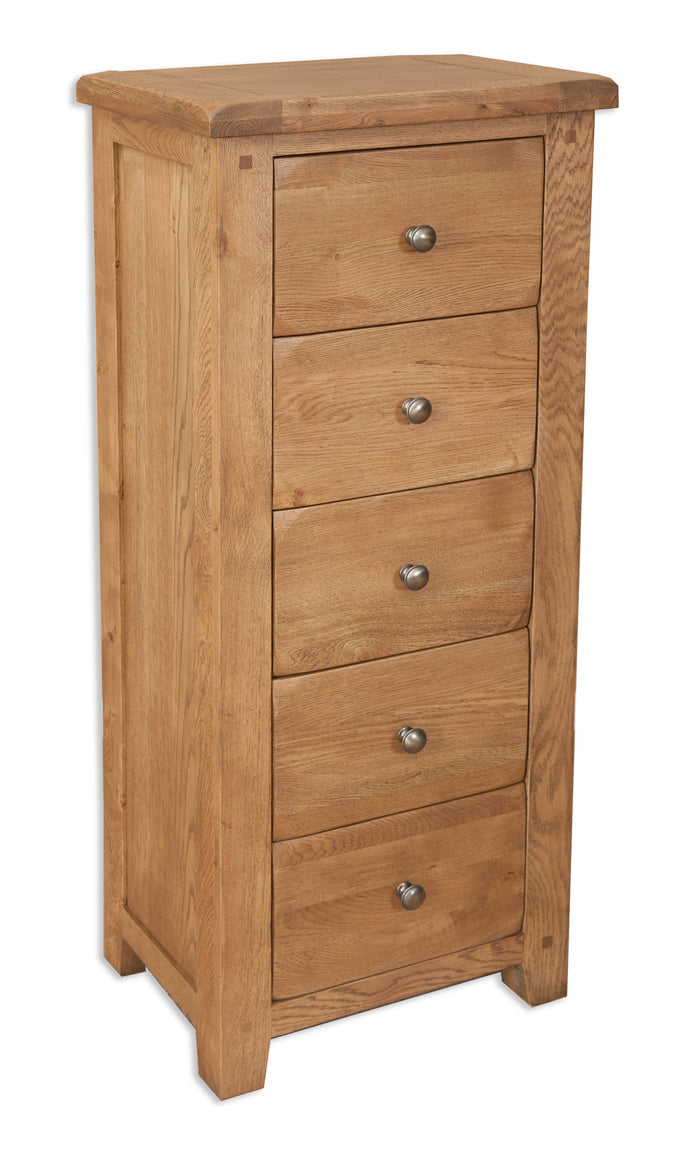 Melbourne Country Oak 5 Drawer Tall Chest