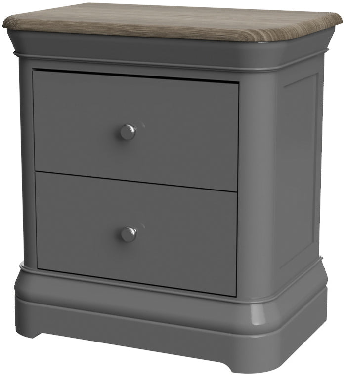 Pebble Painted 2 Drawer Bedside