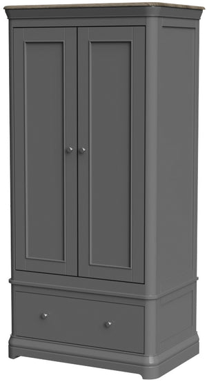 Pebble Painted Double Wardrobe with Drawer | A Touch of Furniture