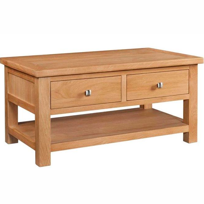 Bicester Oak Coffee Table with 2 Drawers