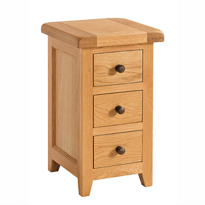 Somerset Oak Compact 3 Drawer Bedside | A Touch of Furniture