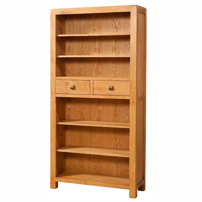 Avon Oak Tall Bookcase and 2 Drawers