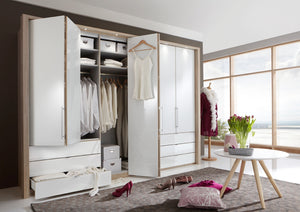 Wiemann Loft Bi-Fold Panorama Door Wardrobe with Drawers | A Touch of Furniture