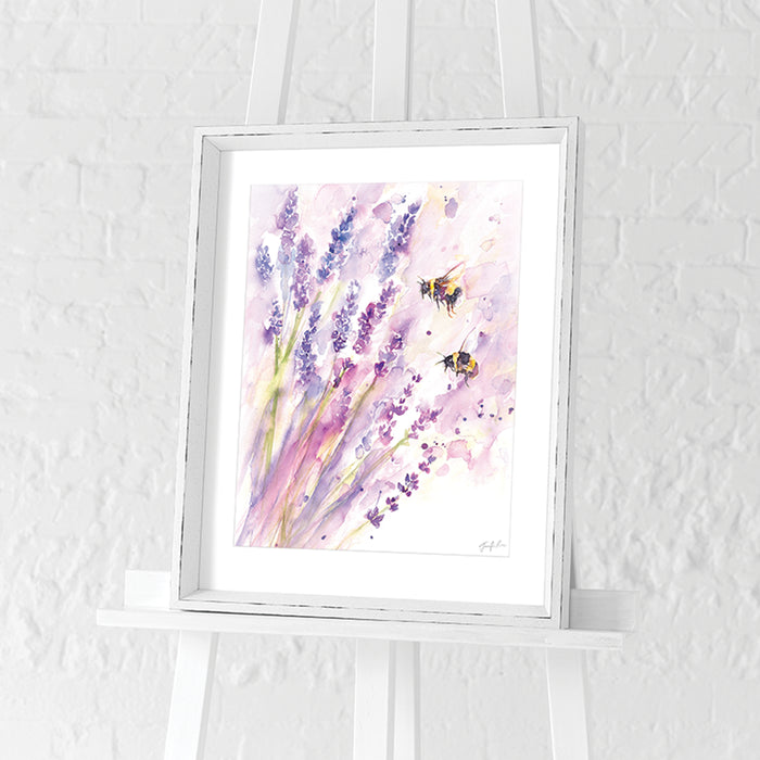 Bees & Lavender by Jennifer Rose | Framed Print