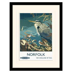 Norfolk Heron and Bearded Tits by Talbot | Framed Print